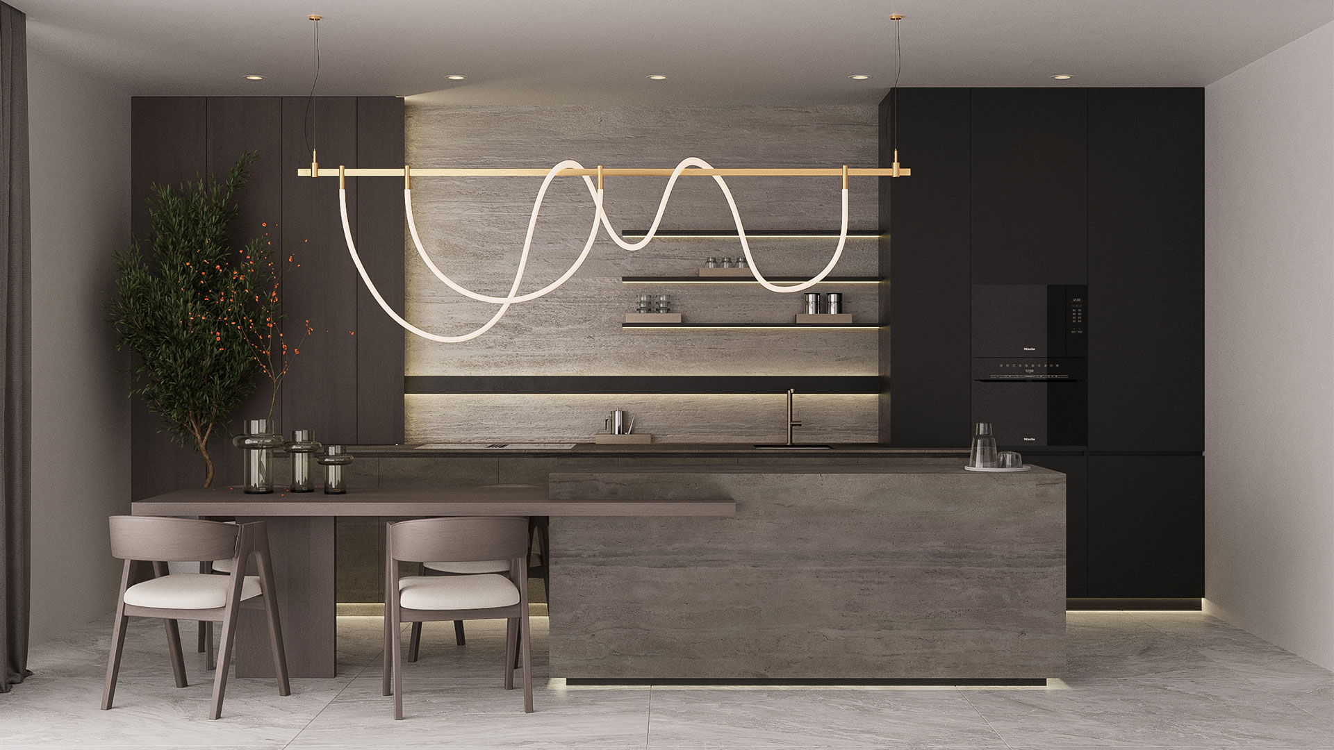 Kitchen and dining interior