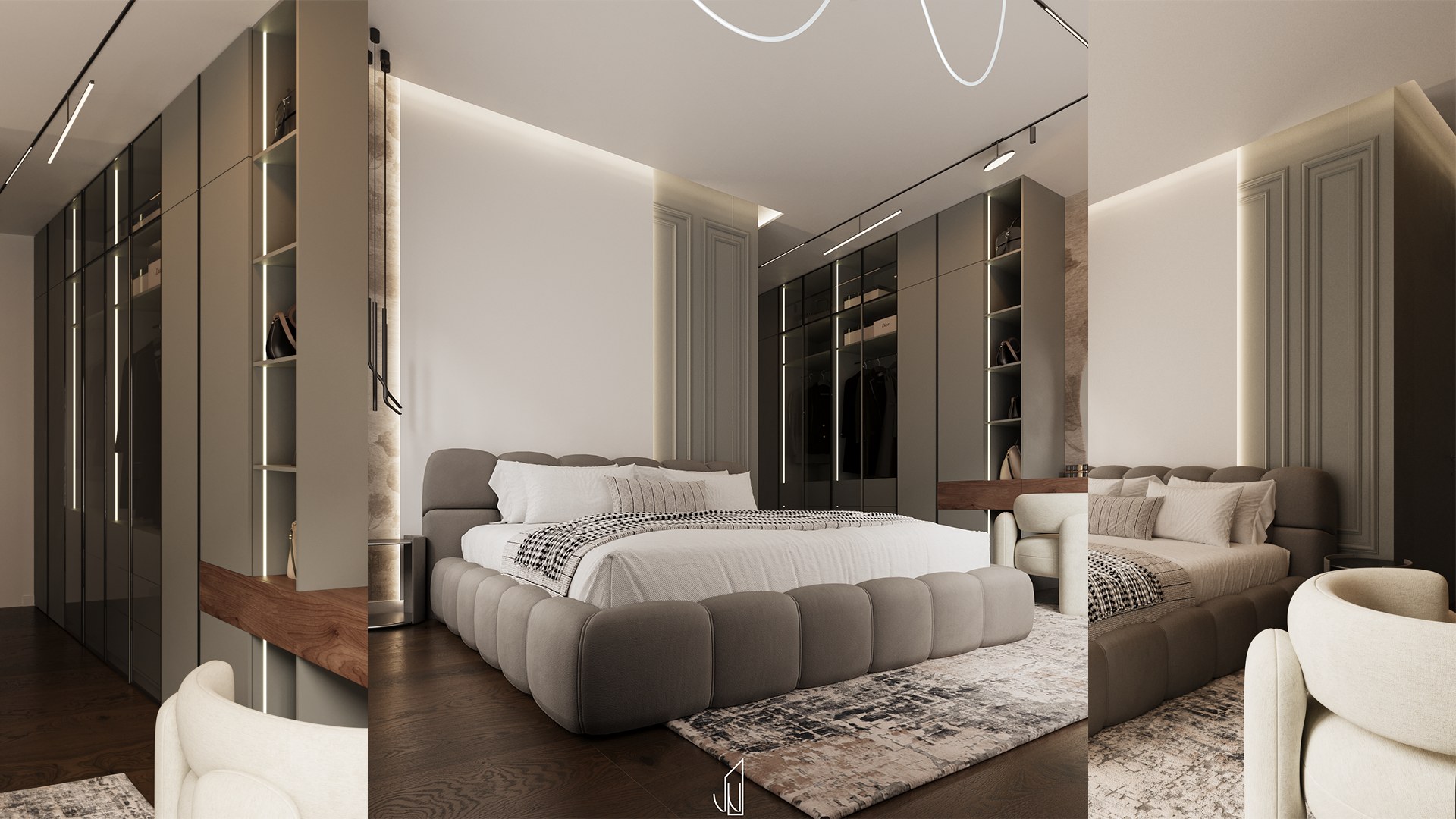 Furnished bedroom interior