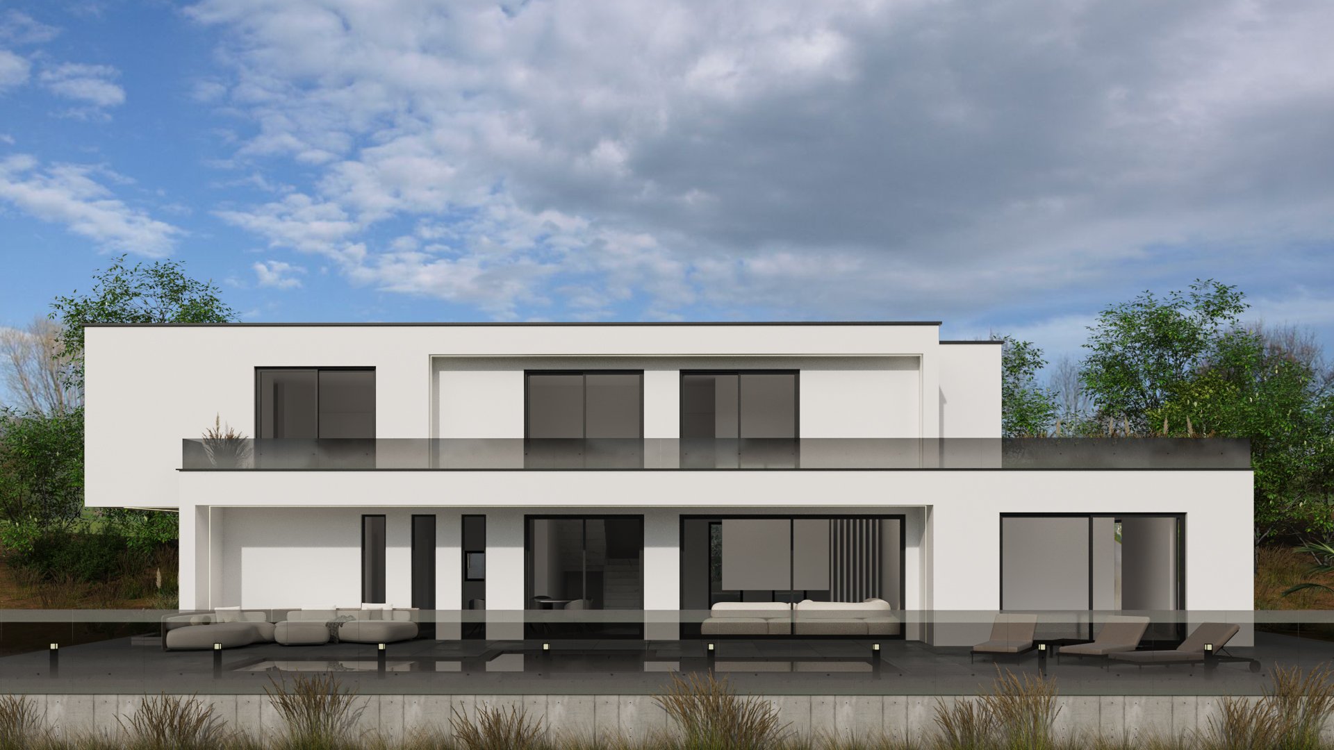 Contemporary villa exterior